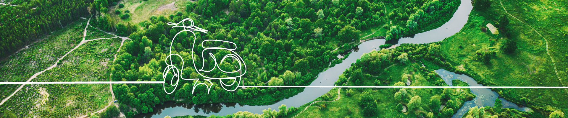 Vespa in mezzo alla natura